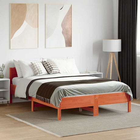 Vidaxl bedframe zonder matras massief grenenhout wasbruin 135x190 cm