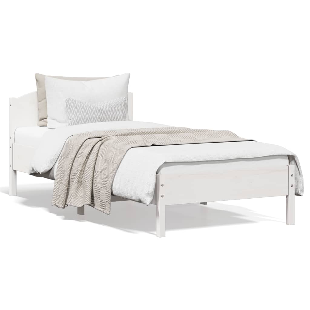 Vidaxl bedframe zonder matras massief grenenhout wit 90x200 cm