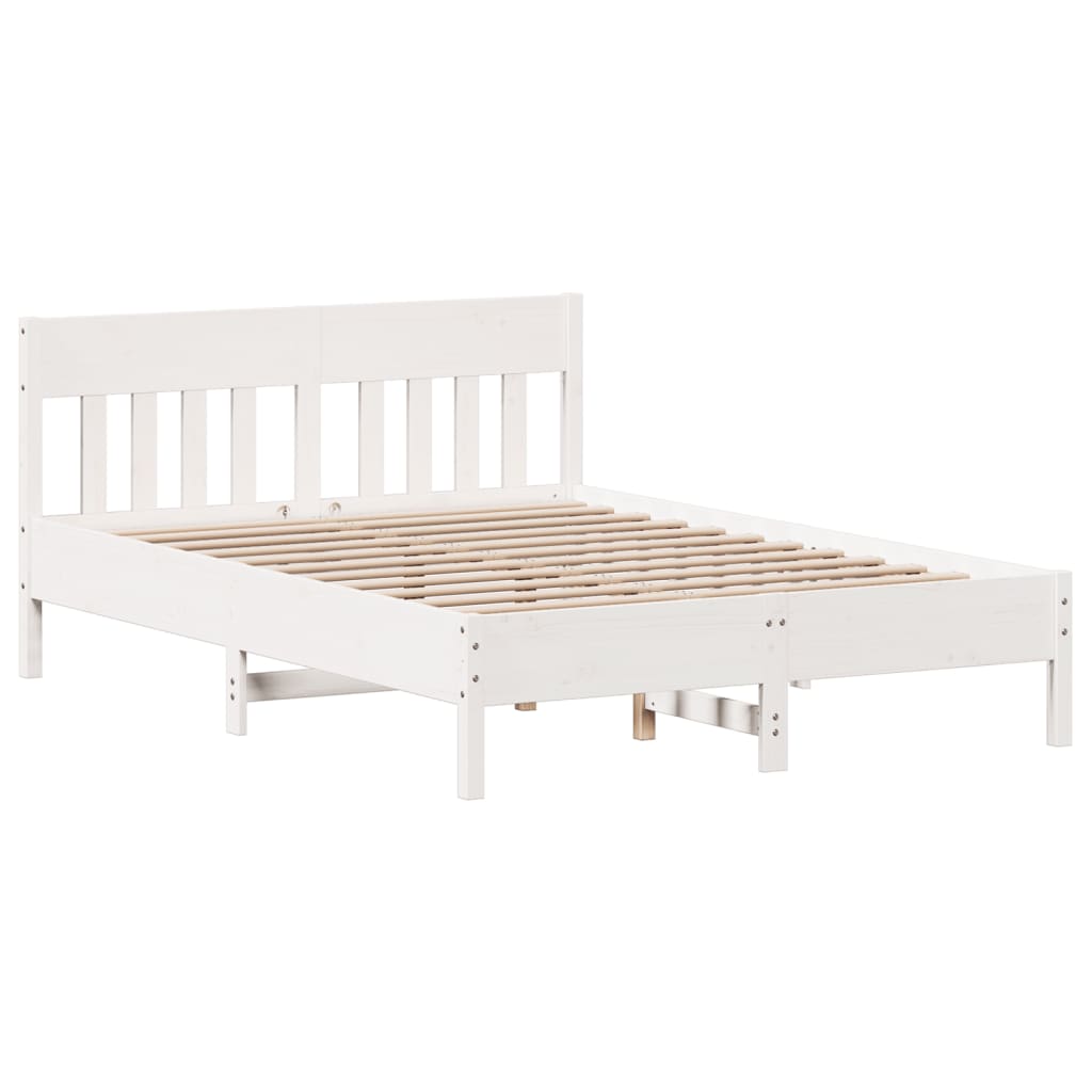 Vidaxl bedframe zonder matras massief grenenhout wit 150x200 cm