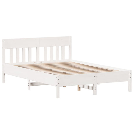 Vidaxl bedframe zonder matras massief grenenhout wit 150x200 cm