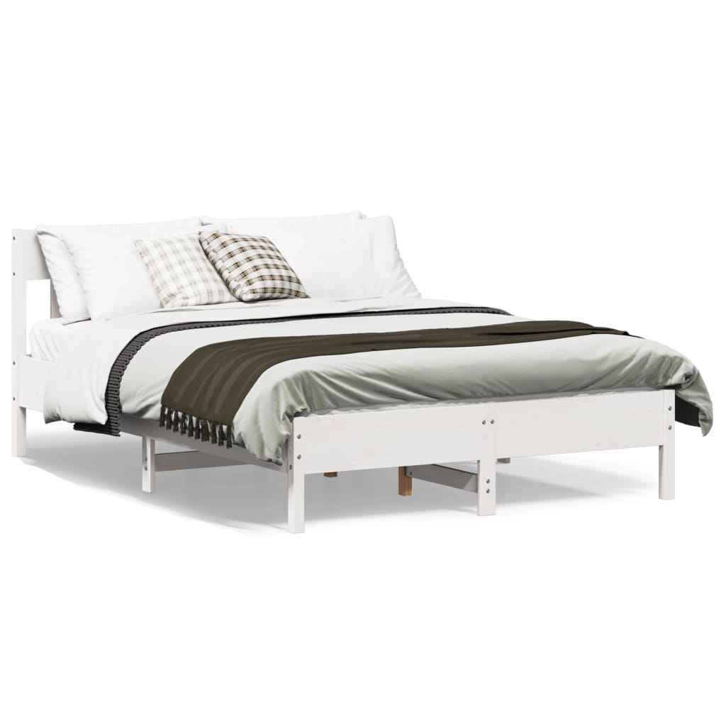 Vidaxl bedframe zonder matras massief grenenhout wit 140x200 cm