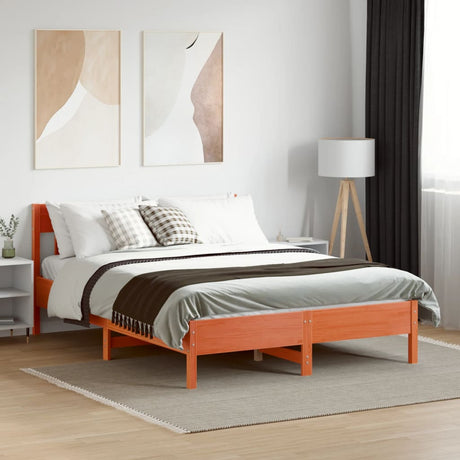 Vidaxl bedframe zonder matras massief grenenhout wasbruin 140x200 cm