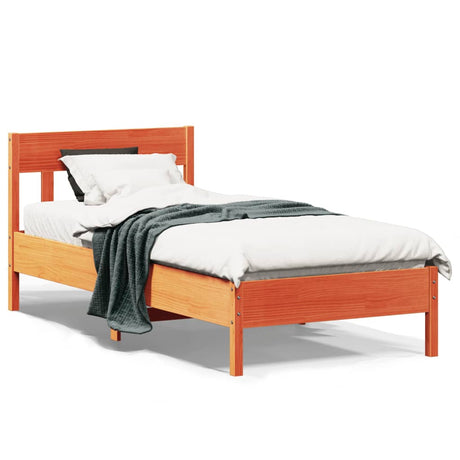 Vidaxl bedframe zonder matras massief grenenhout wasbruin 90x200 cm