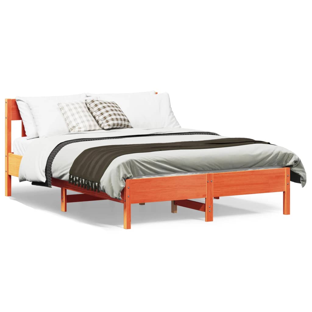 Vidaxl bed met matras massief grenenhout wasbruin 140x190 cm