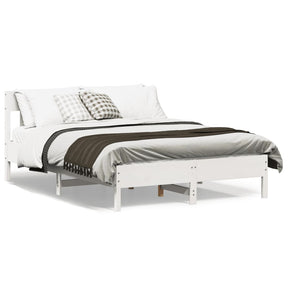Vidaxl bedframe zonder matras massief grenenhout wit 135x190 cm