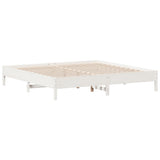 Vidaxl bedframe zonder matras massief grenenhout wit 200x200 cm