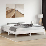 Vidaxl bedframe zonder matras massief grenenhout wit 200x200 cm