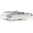 Vidaxl bedframe zonder matras massief grenenhout wit 200x200 cm