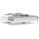 Vidaxl bedframe zonder matras massief grenenhout wit 200x200 cm