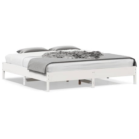Vidaxl bedframe zonder matras massief grenenhout wit 200x200 cm