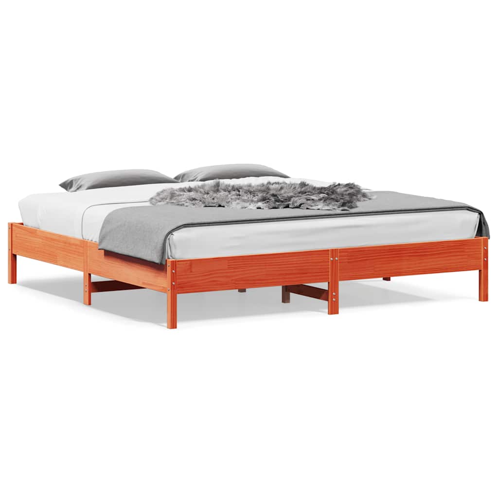 Vidaxl bedframe zonder matras massief grenenhout wasbruin 200x200 cm