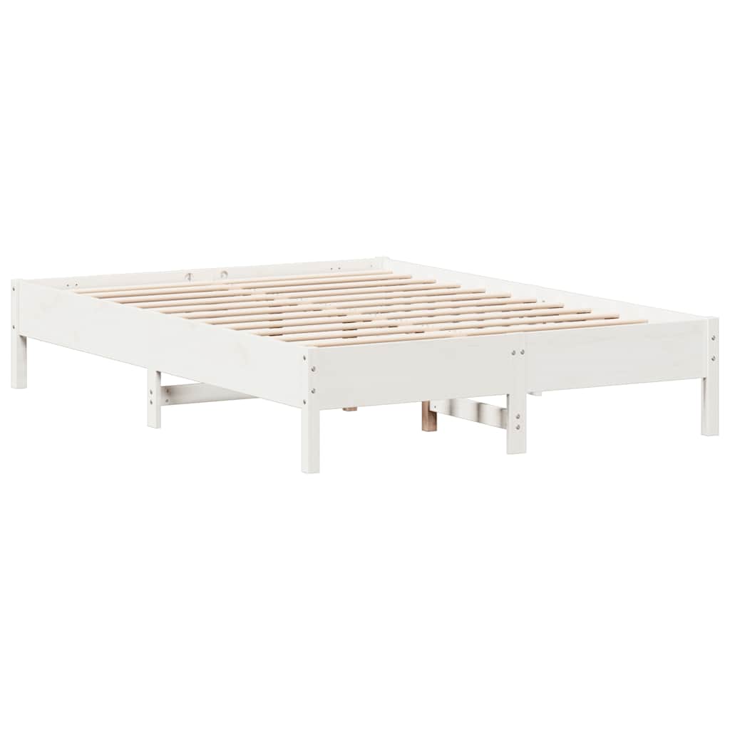 Vidaxl bedframe zonder matras massief grenenhout wit 150x200 cm