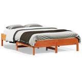 Vidaxl bed met matras massief grenenhout wasbruin 140x190 cm
