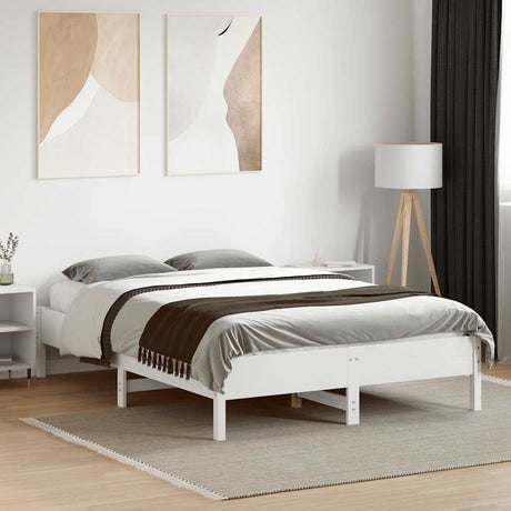 Vidaxl bedframe zonder matras massief grenenhout wit 135x190 cm