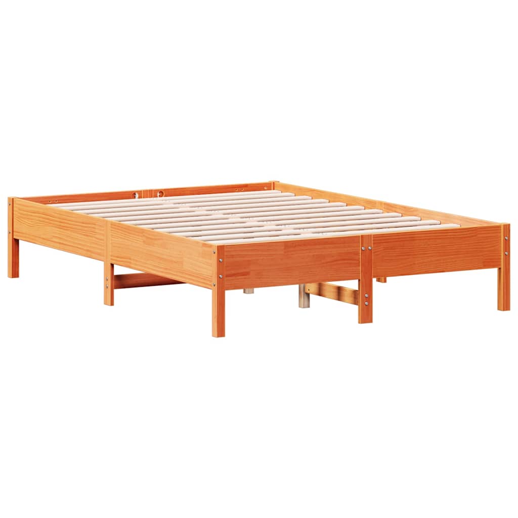 Vidaxl bedframe zonder matras massief grenenhout wasbruin 135x190 cm