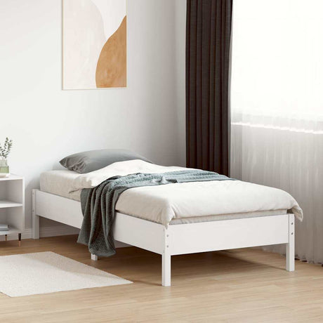 Vidaxl bedframe zonder matras massief grenenhout wit 90x190 cm