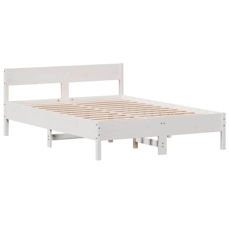Vidaxl bedframe zonder matras massief grenenhout wit 150x200 cm