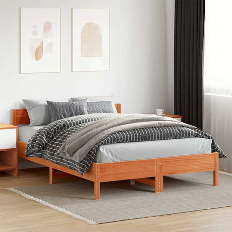 Vidaxl bedframe zonder matras massief grenenhout wasbruin 140x200 cm