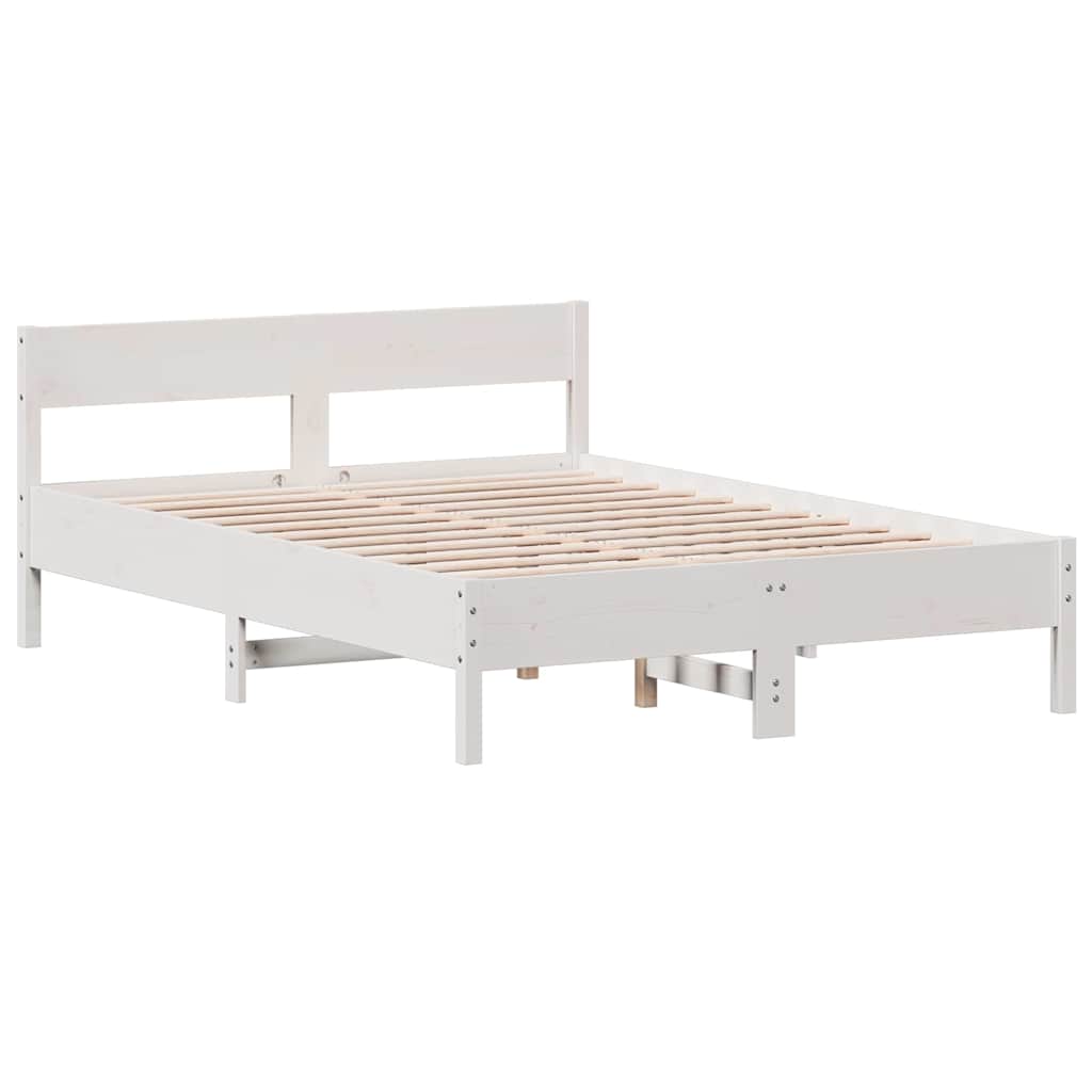 Vidaxl bedframe zonder matras massief grenenhout wit 120x200 cm