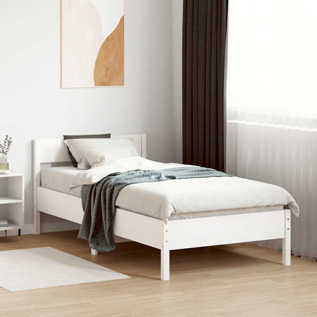 Vidaxl bedframe zonder matras massief grenenhout wit 90x190 cm