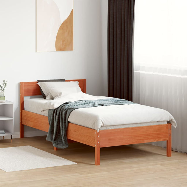 Vidaxl bedframe zonder matras massief grenenhout wasbruin 90x190 cm