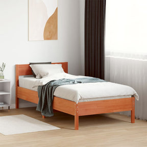 Vidaxl bedframe zonder matras massief grenenhout wasbruin 75x190 cm