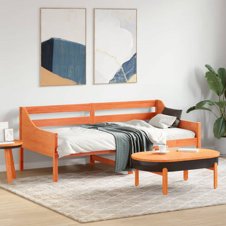 Vidaxl slaapbank zonder matras 90x190 cm massief grenenhout wasbruin