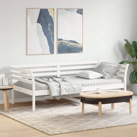 Vidaxl slaapbank zonder matras 100x200 cm massief grenenhout wit