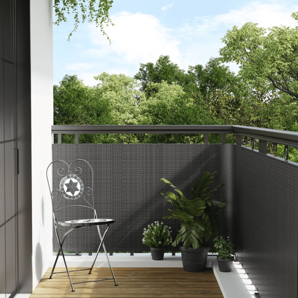 VIDAXL -Balkon -Bildschirm 300x100 cm Poly Rattan Anthrazit -ausgelöst