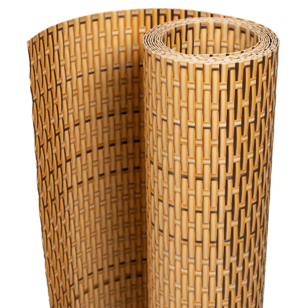 Vidaxl balkonskærm 300x90 cm poly rattan lysebrun