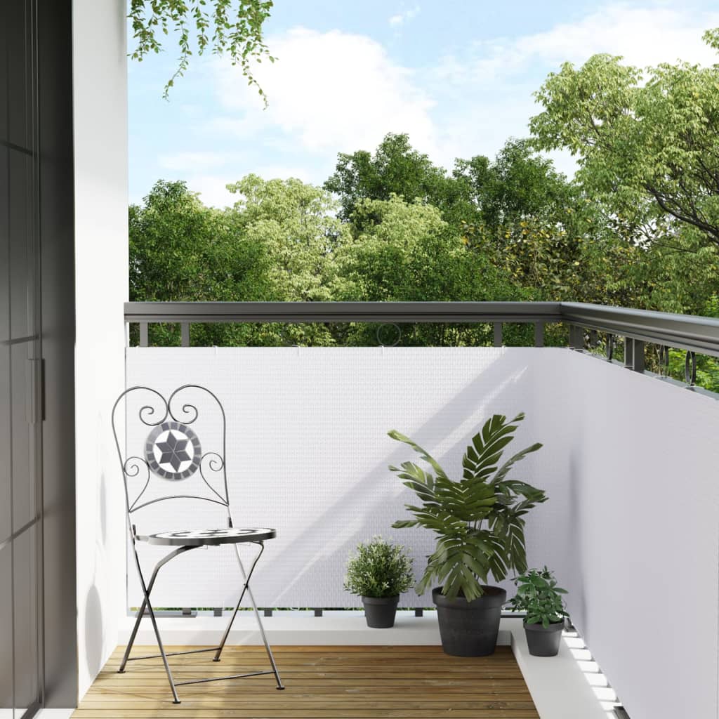 Vidaxl Balkon ekran 300x90 cm Poly rattan White