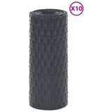 Vidaxl balkonskærme 10 ST 255x19 cm Poly Rattan Anthracite -farvet