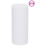 Vidaxl Balcony Schermate 10 ST 255x19 cm Poly Rattan White