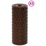 Obrazovky balkonu Vidaxl 5 ST 255X19 CM Poly Rattan Brown and Black