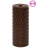 Vidaxl Balcony Schermate 10 ST 255x19 cm Poly Rattan Brown e Nero