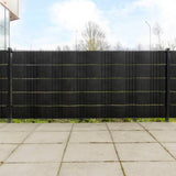 Vidaxl balkonschermen 5 st 255x19 cm poly rattan zwart