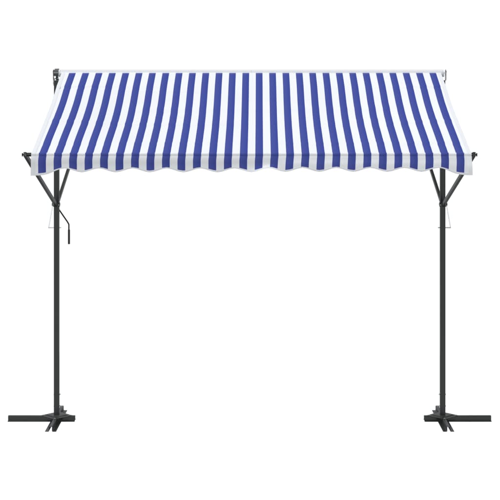 Vidaxl Luifel staccato da 300x300 cm tessuto e blu in acciaio e bianco