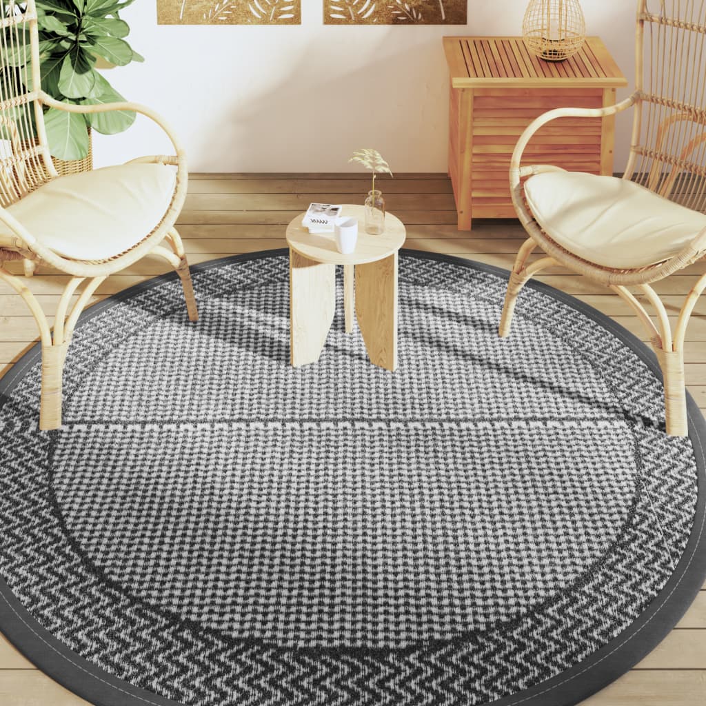 Vidaxl à l'extérieur du tapis Arakil Ø 200 cm Gray en polypropène