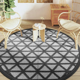 Vidaxl Tapis extérieur Arakil Ø 200 cm Polypropène noir