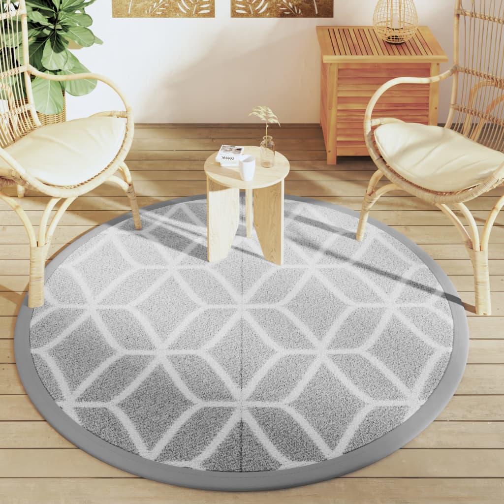 Vidaxl ausserhalb rug arakil Ø160 cm Polyprope Grey