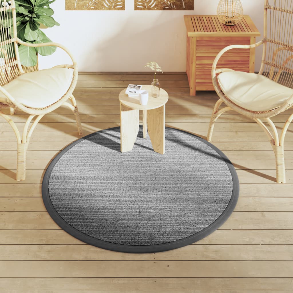 Vidaxl fuera de la alfombra Arakil Ø120 cm Polypropene Gray