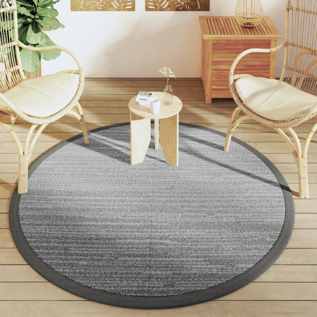 Vidaxl à l'extérieur du tapis Arakil Ø160 cm Gray en polypropène