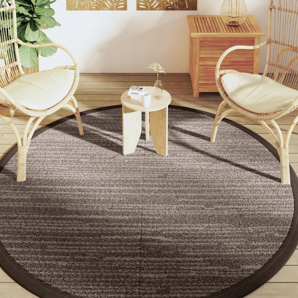 Vidaxl fuera de la alfombra Arakil Ø200 cm Polypropene Brown