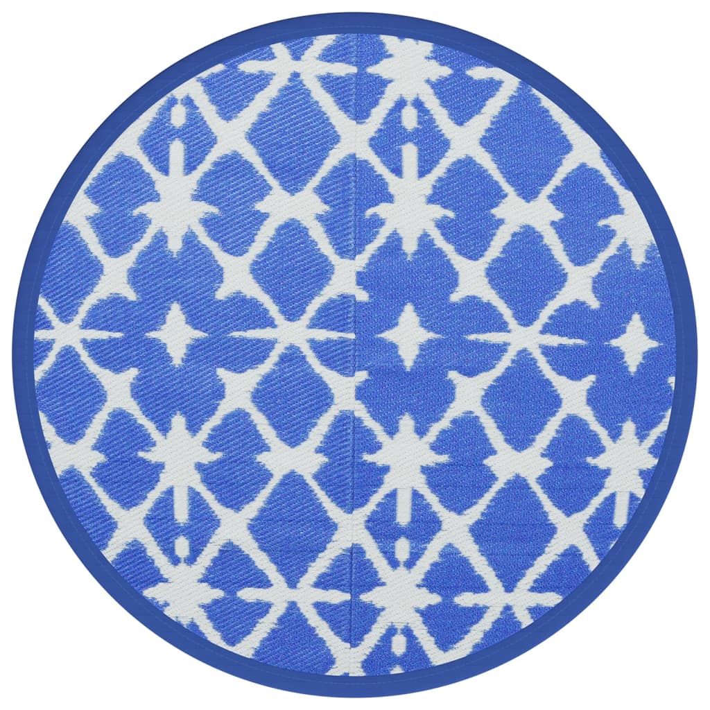 Vidaxl outside rug arakil Ø120 cm polypropene blue and white