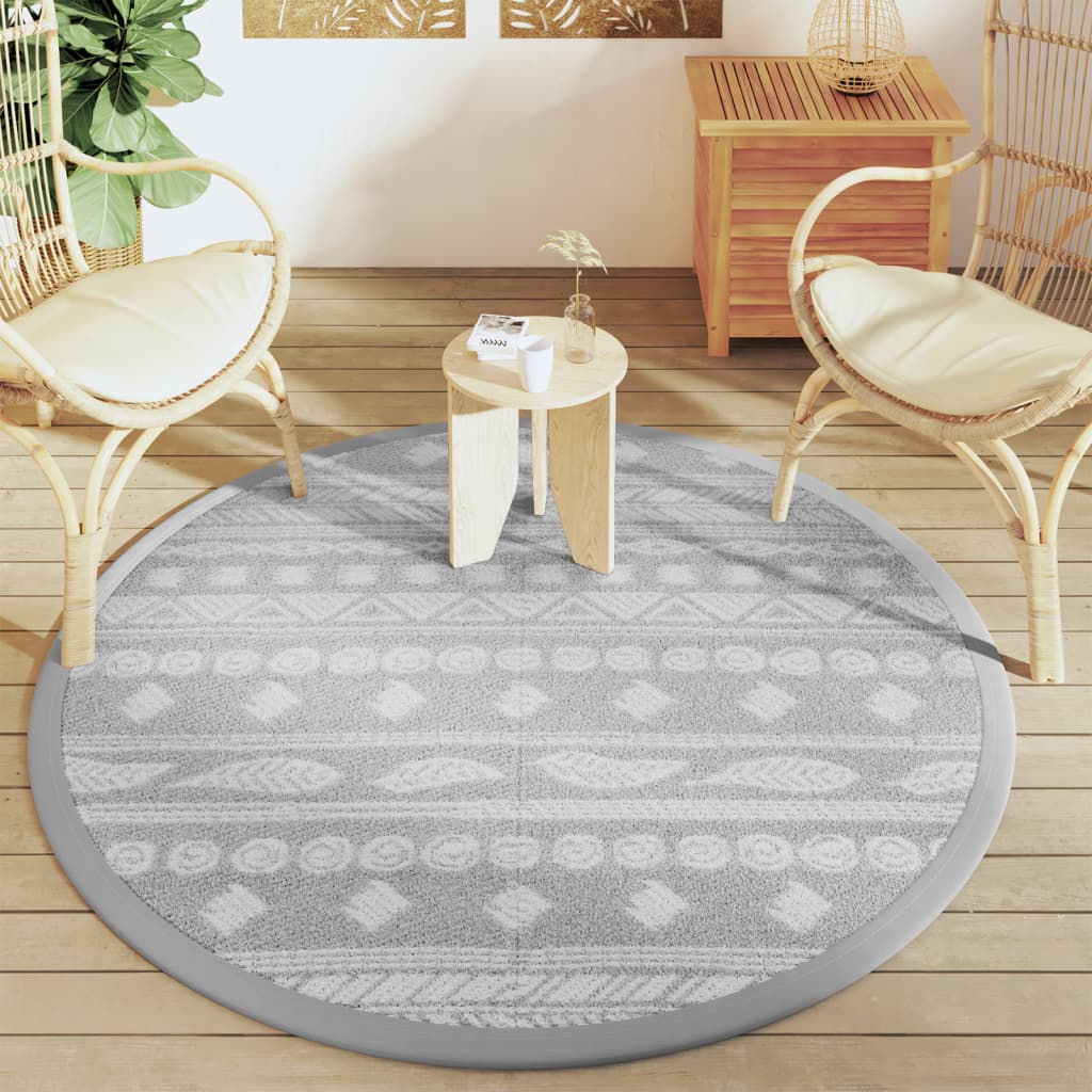 Vidaxl outside rug arakil Ø160 cm polypropene gray