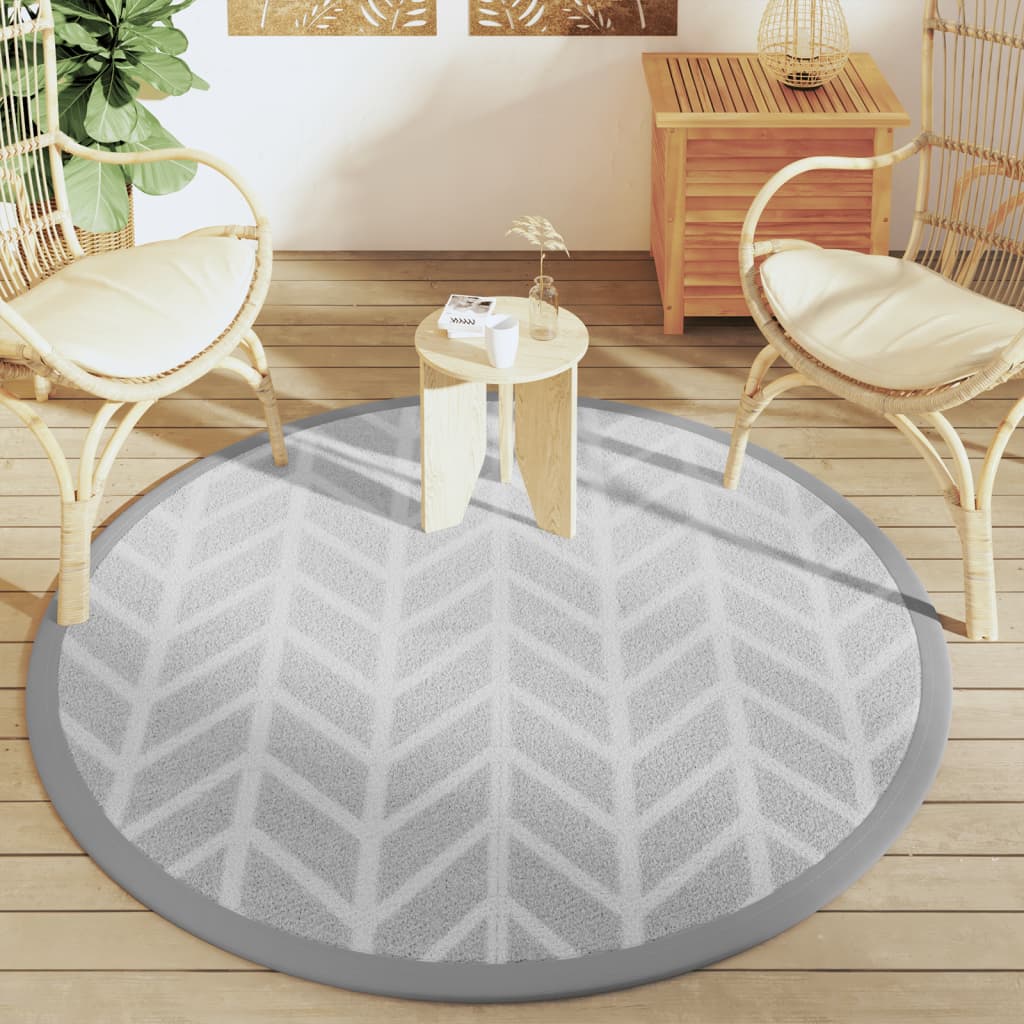 Vidaxl à l'extérieur du tapis Arakil Ø160 cm Gray en polypropène