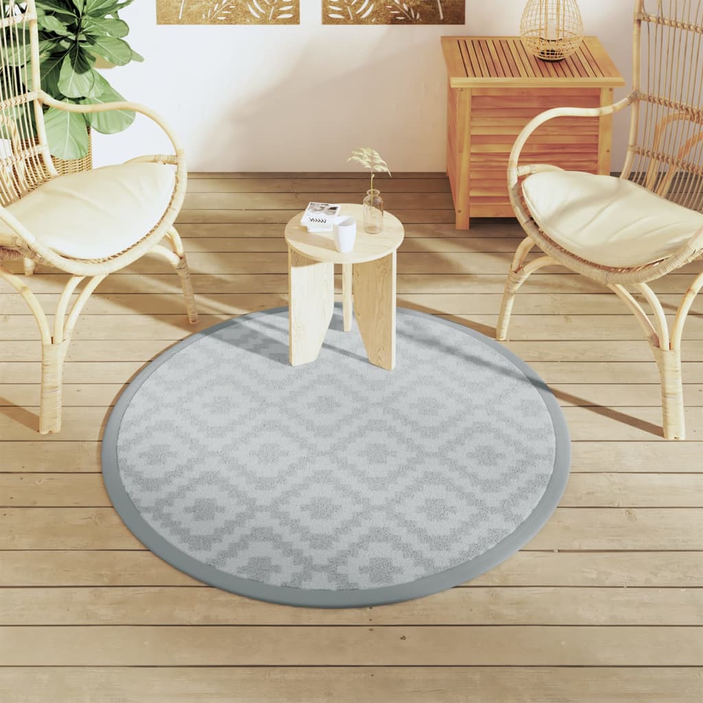 Vidaxl fuera de la alfombra Arakil Ø120 cm Polypropene Gray