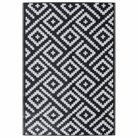 Vidaxl buitenkleed arakil 140x200 cm polypropeen wit en zwart