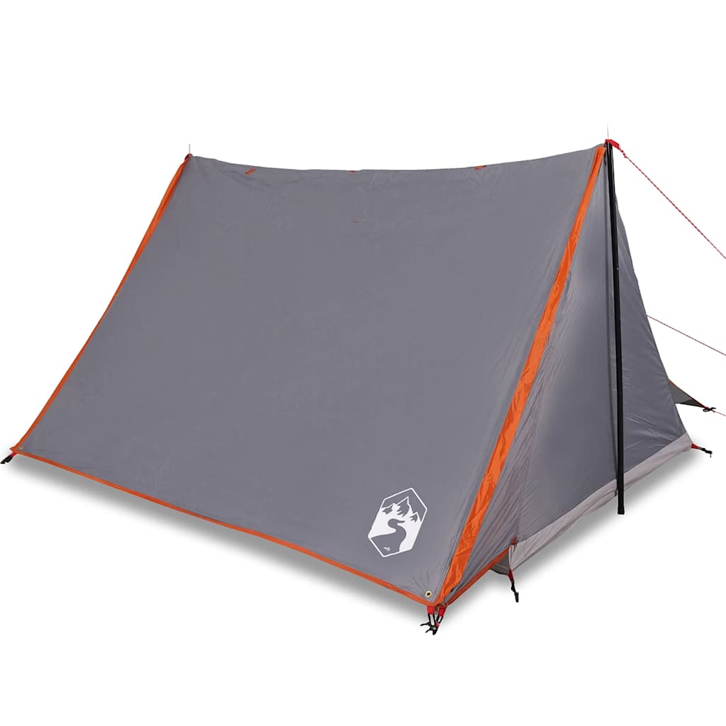 Vidaxl Tent de 2 personas impermeables grises y naranja