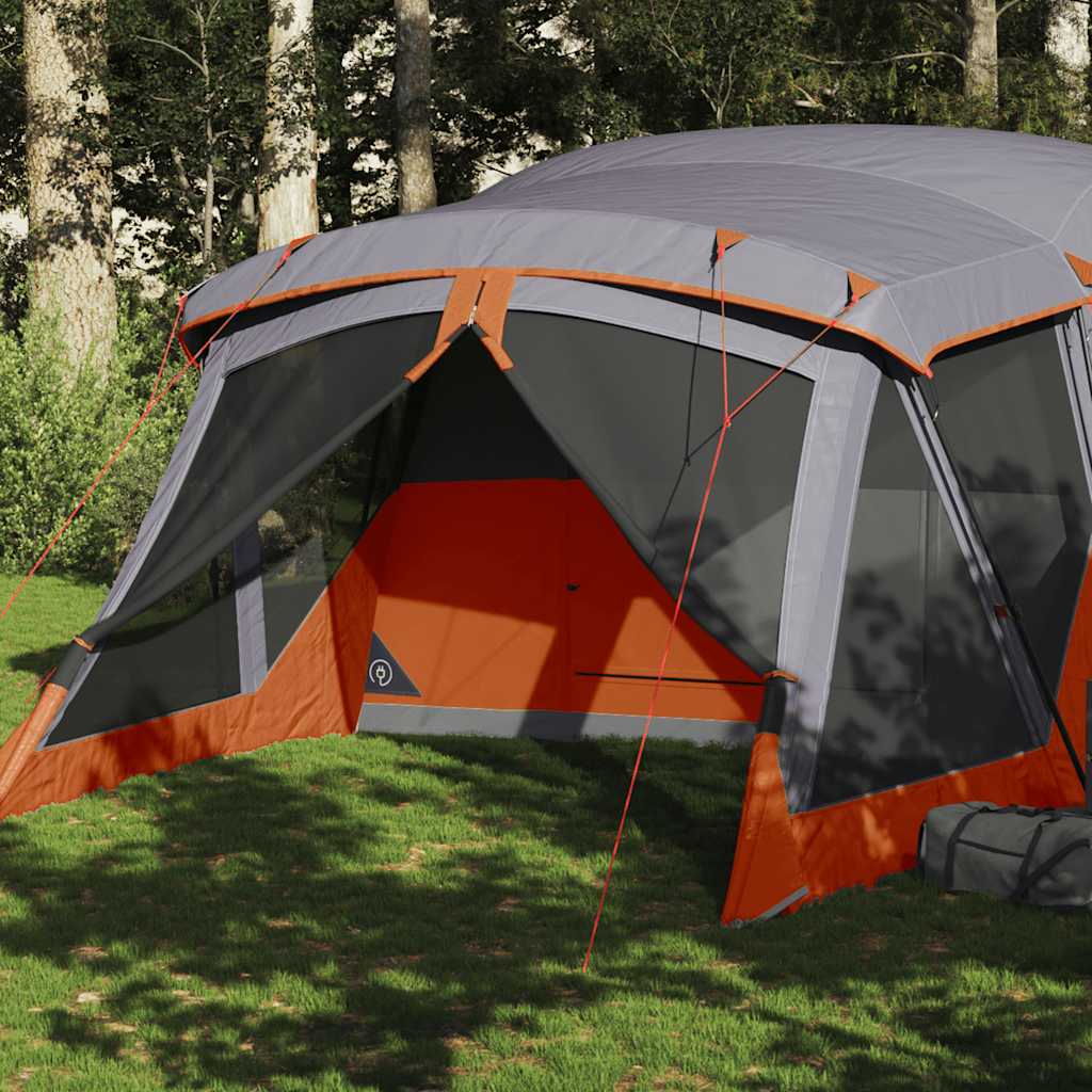 Tienda Vidaxl con toldo de una naranja impermeable de 4 personas